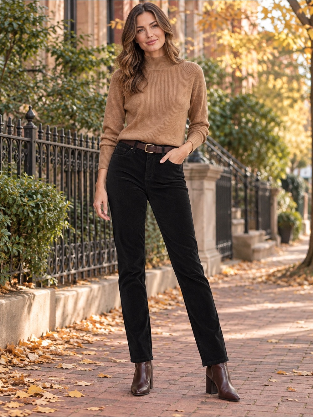 Talbots Black Stretch Cotton Straight Leg Pants Jeans Size 4
